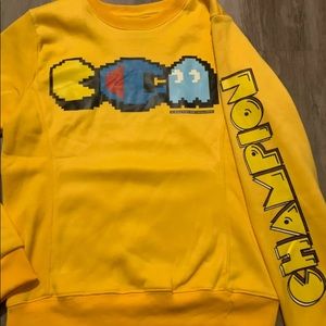 New champion gold Pac-Man reverse weave crewneck